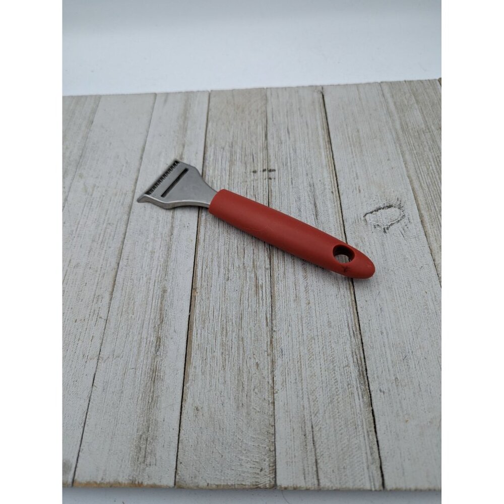 Multipurpose Food Garnishing Tool 6 3/4" Red Handle Melon Chocolate